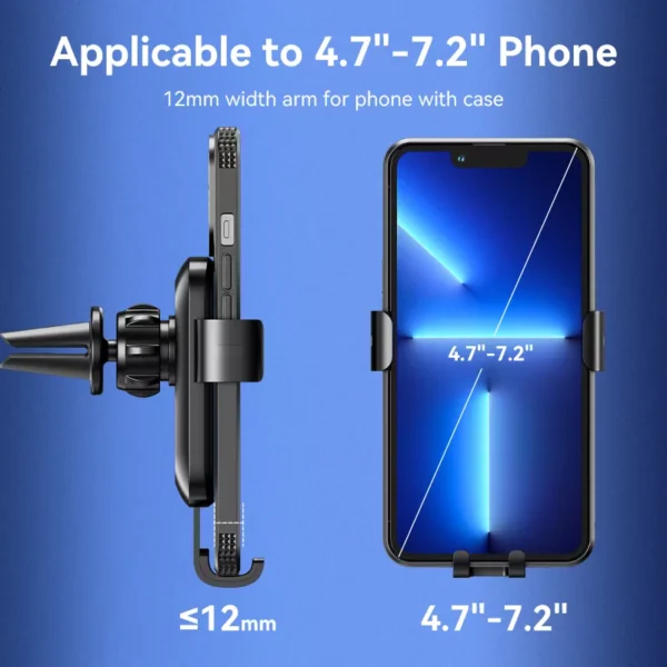 Universal Car Phone Holder for Samsung & More - Auto-Clamping Vent Mount - Image 7