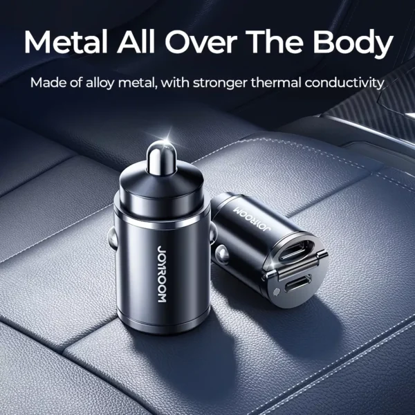 30W Dual Port Car Charger – Fast Charging Type-C USB Mini Adapter with Pull Ring - Image 5