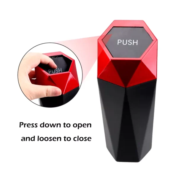 Mini Car Trash Bin with Lid and Compact Design - Image 4