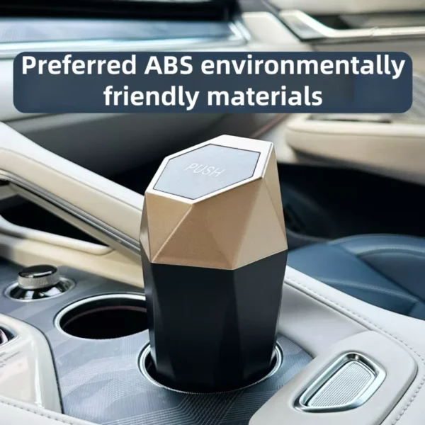 Mini Car Trash Bin with Lid and Compact Design - Image 3