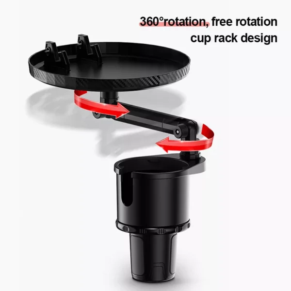 Portable Adjustable Car Cup Holder and Meal Tray with Expanded Table Design - Image 5