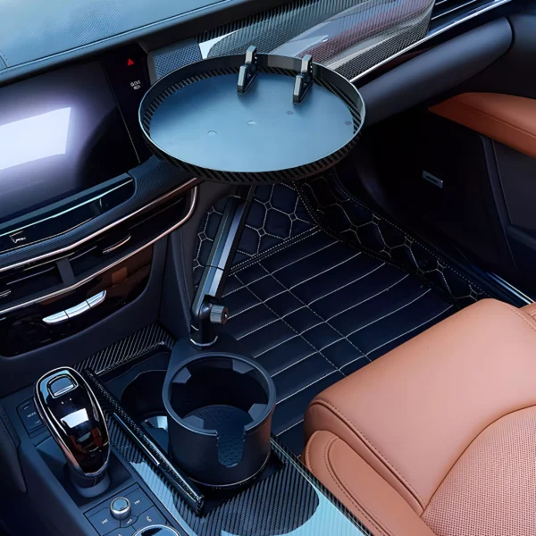 Portable Adjustable Car Cup Holder and Meal Tray with Expanded Table Design - Image 2